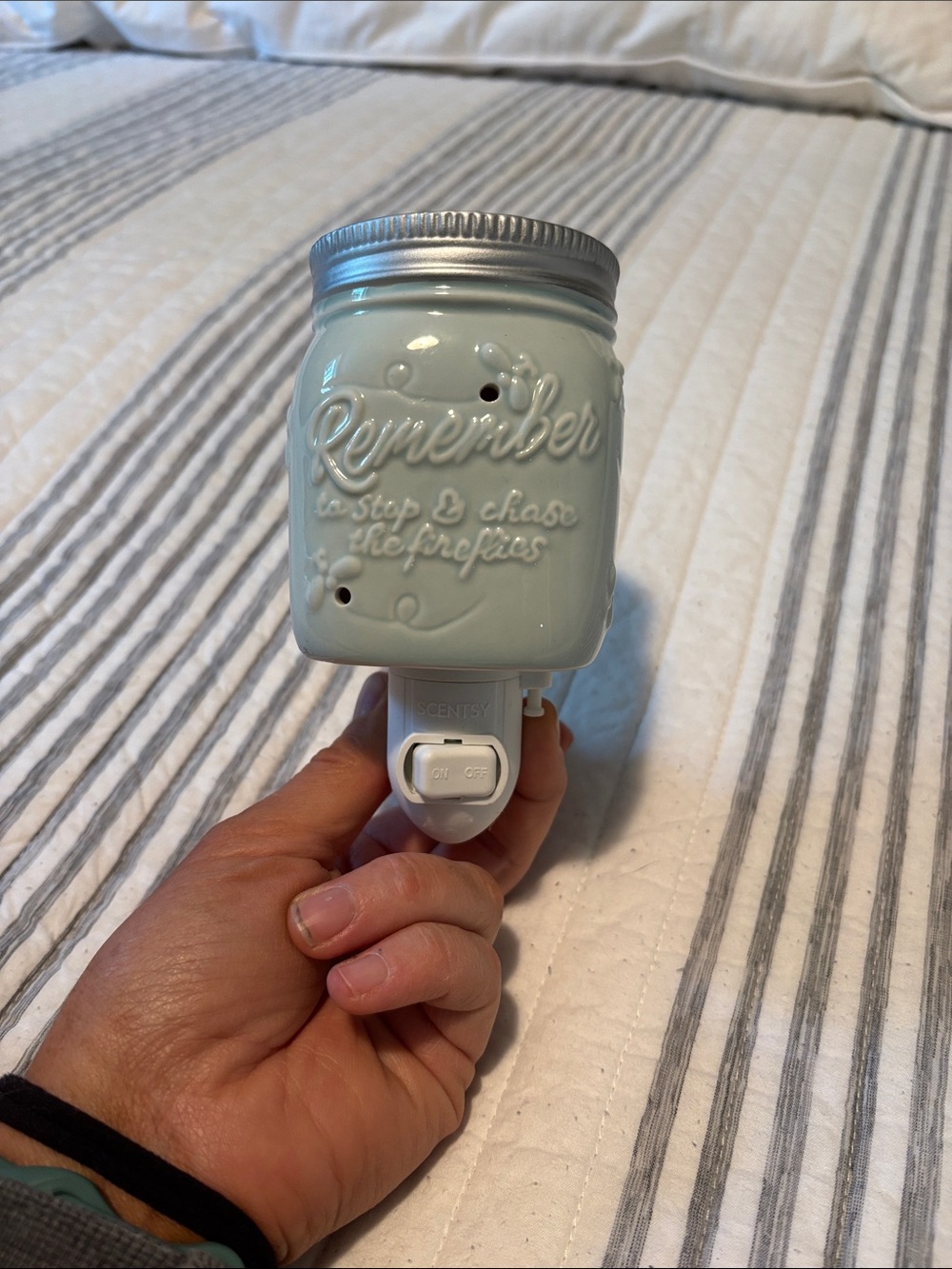 Scentsy Light Blue Mason Jar Plug-In Warmer